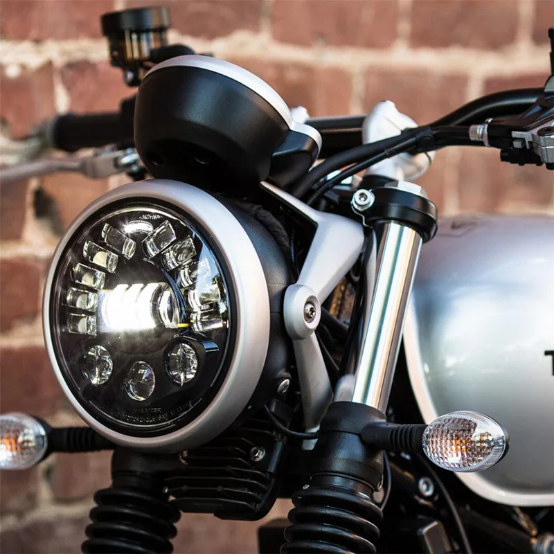 

7-дюймовая адаптивная фара для мотоцикла, светодиодная фара для Harley BMW R NineT R9T, 7-дюймовая светодиодная фара H4