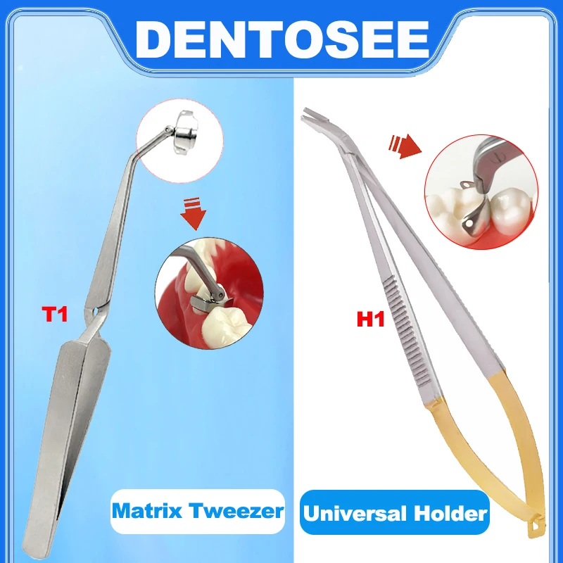 

Surgical Dentist Matrix Holder Clamp Protrusion Metal Matrices Bands Placement Tweezer for Matrices Fillings Tools