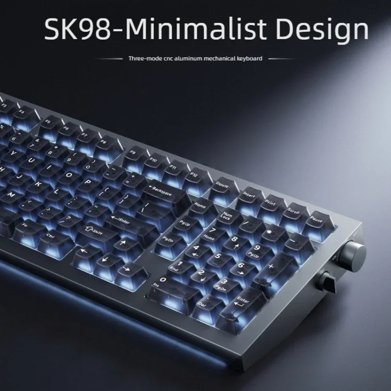 AJAZZ SK98 Tri-mode CNC Mechanical Keyboard HIFI Gaket Structure Long Battery Life Custom RGB Keyboard for E-sports Gamer