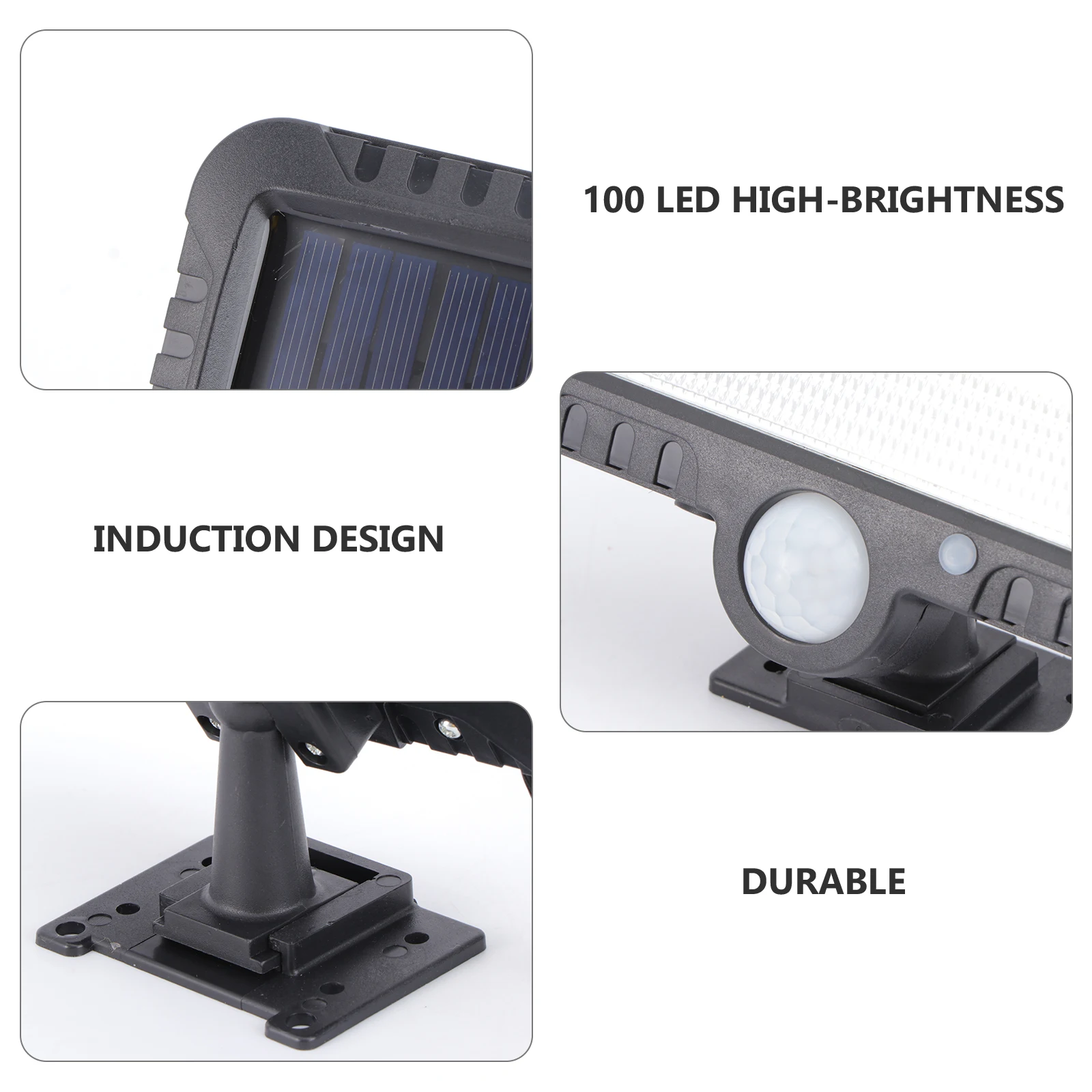 

100 светодиодный солнечный настенный светильник IP65, водонепроницаемый, с датчиком тела, фотоэлемент, садовый забор, балкон, терраса, двор, лестница, наружные стены, уличный