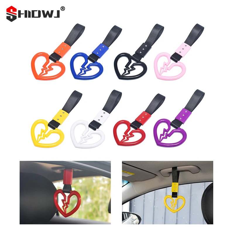 JDM Tsurikawa Ring Japanese Subway Train Bus Car Tow Belt Handle Broken Heart Handle Hand Strap Rear Front Bumper Warning Ring