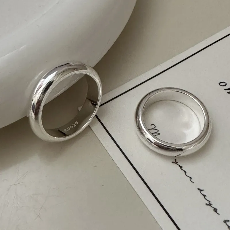 

S925 Sterling Silver Retro Ring Little Red Book Inspired Korean Design with Smooth Loach Back Wedding Jewelry Hot Seller