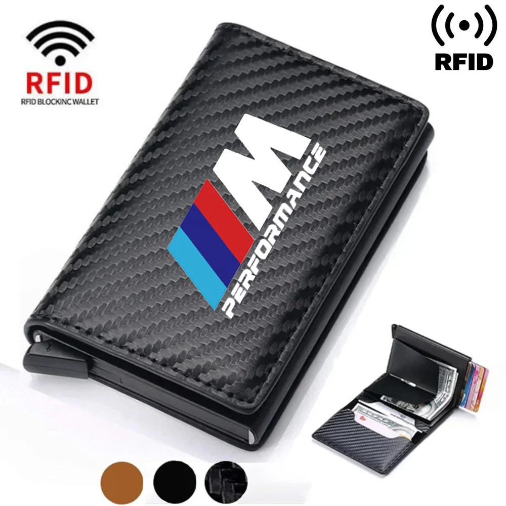 Rfid Credit Card Holder Men Wallets Bank Cardholder Leather Wallets For BMW M M3 M5 E46 F10 G20 X7 Performance car accessories