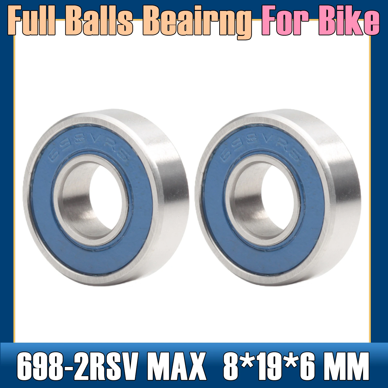 698-2RS MAX Bearing 8*19*6 mm ( 2 PCS ) Double Row Full Balls Bicycle Suspension Pivot Repair Parts 3803 2RS Ball Bearings