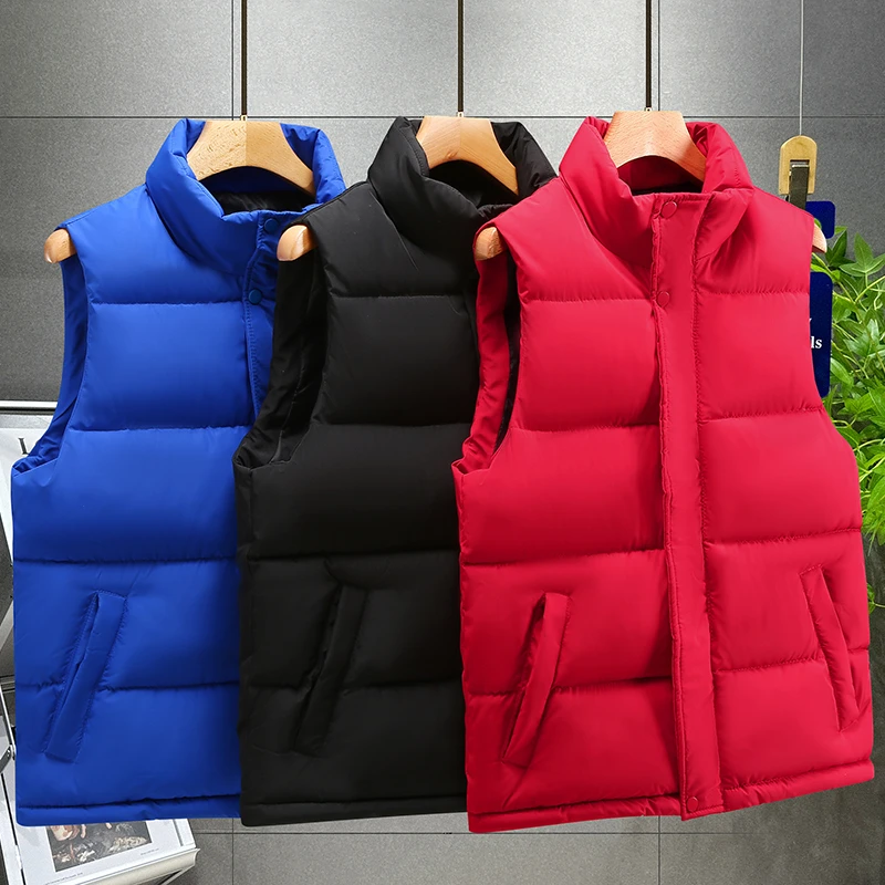 Autumn/Winter Men's Outdoor Vest Mountain High Filling Fluffy Windproof Warm Running Sport Tops Travel Camp Waistcoat Clothing