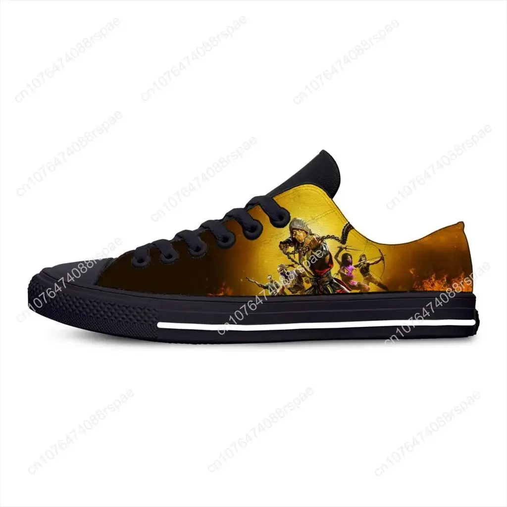 Homens e mulheres Kombat Anime Cartoon Manga Comic Game Sneakers, sapatos de pano engraçado Mortal Casual, tênis leves respiráveis, impressão 3D