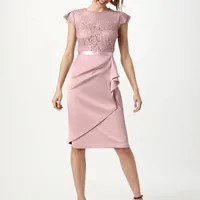 Vestido de dama de honor, vestido pequeño de encaje a la cadera, Vestidos formales para mujer, Vestidos para invitados de boda, vestido de verano, Vestidos elegantes Largos