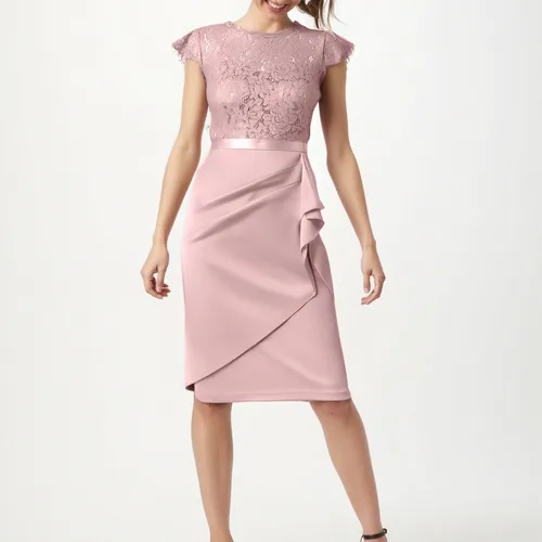 Vestido de dama de honor, vestido pequeño de encaje a la cadera, Vestidos formales para mujer, Vestidos para invitados de boda, vestido de verano, Vestidos elegantes Largos