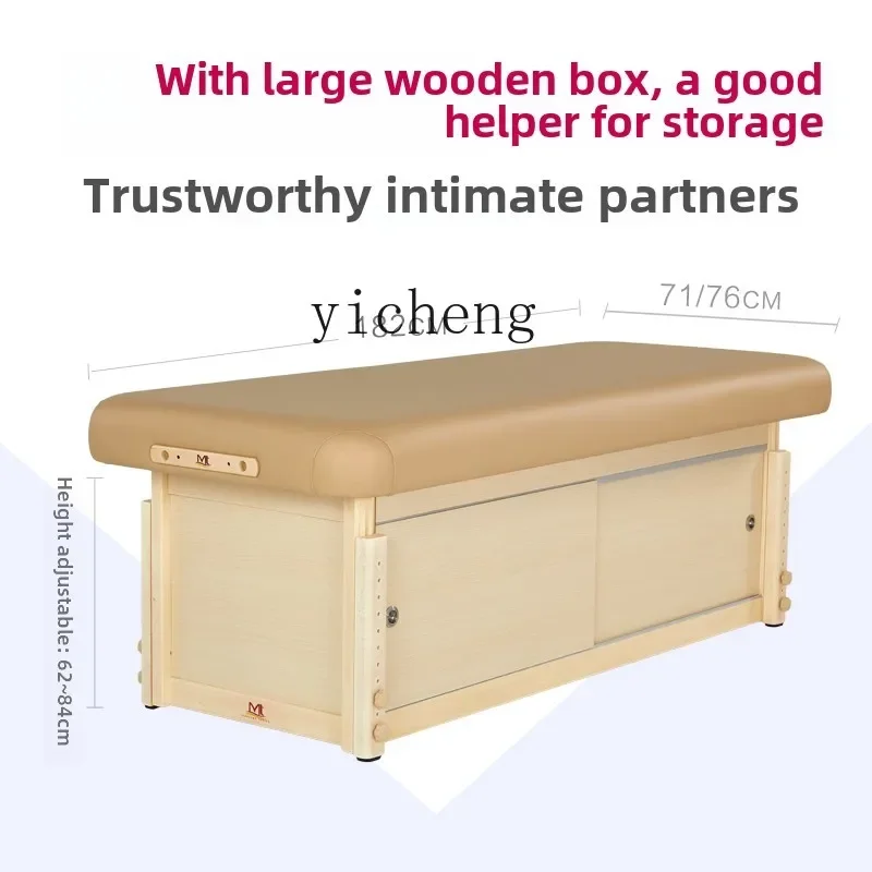 l2 Wooden Fixed Beauty Bed with Cabinet Beauty Salon Beauty Bed Massage