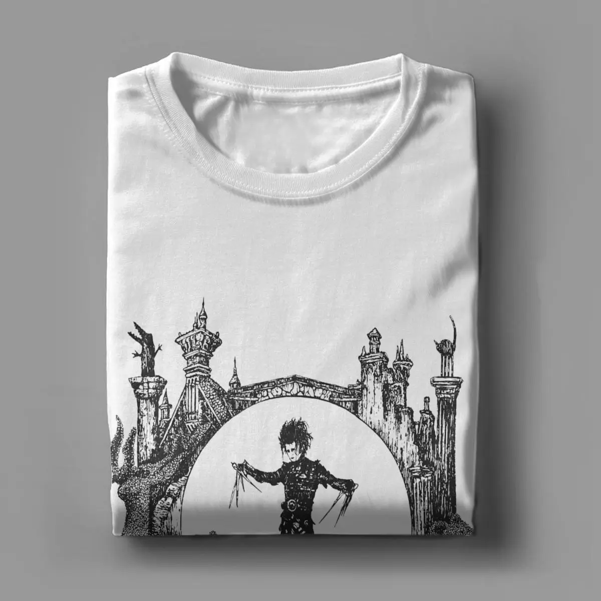 الرجال الجليد الرقص إدوارد مقص الأيدي تي شيرت 100% ملابس قطنية مضحك قصيرة الأكمام س الرقبة تيز هدية عيد ميلاد تي شيرت