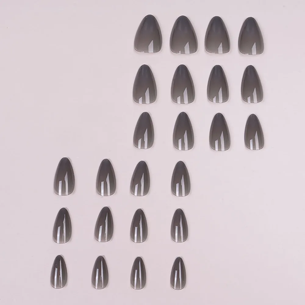 Waterproof Long Trapezoidal Shape Almond Fake Nails Wearable Manicure Full Cover False Nail Press on Nails Girl