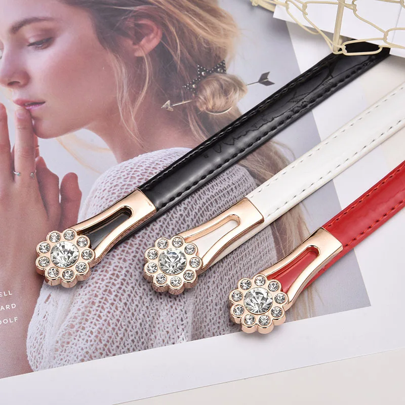 New product belt, women's decoration group belt, Korean version sweet rhinestone belt, butterfly buckle matching belt