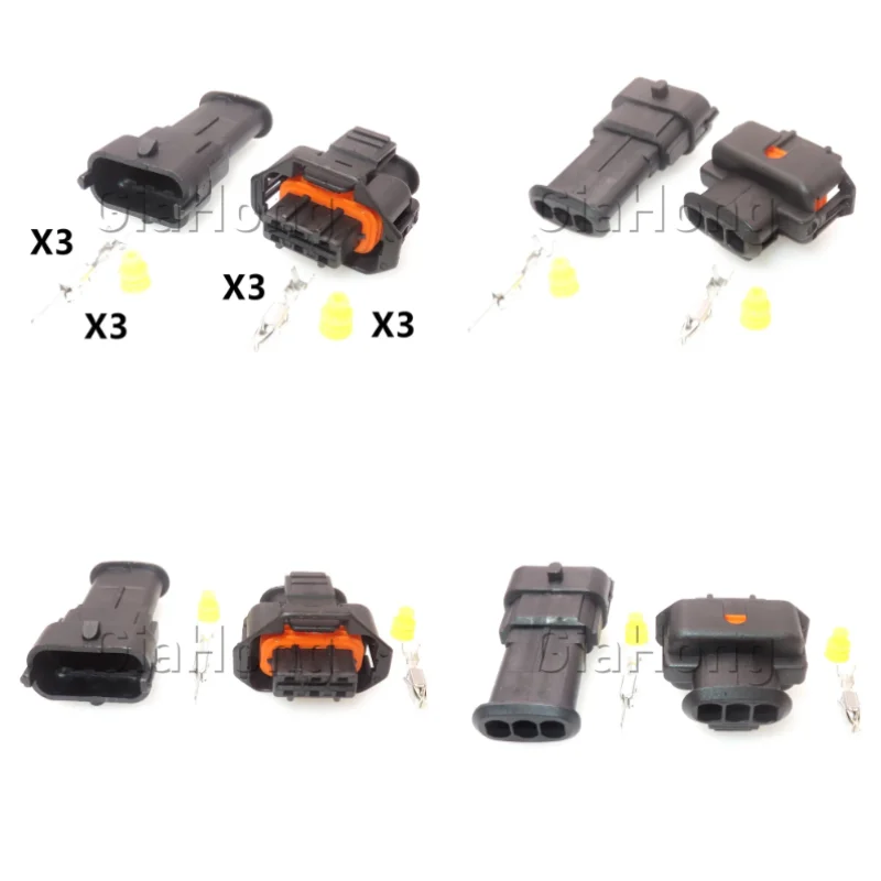 1 Set 3 Ways AC Assembly Parts Car Sealed Connector 1928404073 1928403110 1928403966 Auto Camshaft Sensor Wiring Cable Socket