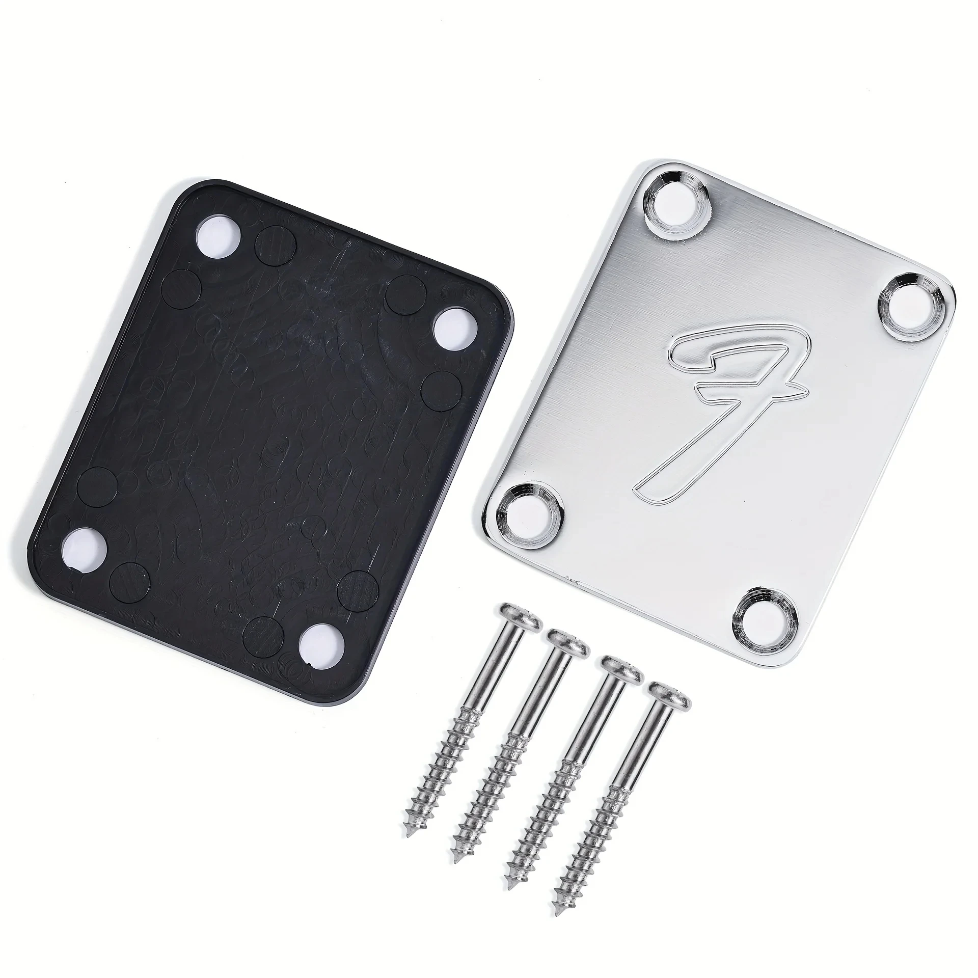 Miwayer Vintage Guitar Neck Plate with Screws Electric Bass Back Plate Fits Most Guitars Silver / Gold / Black Available