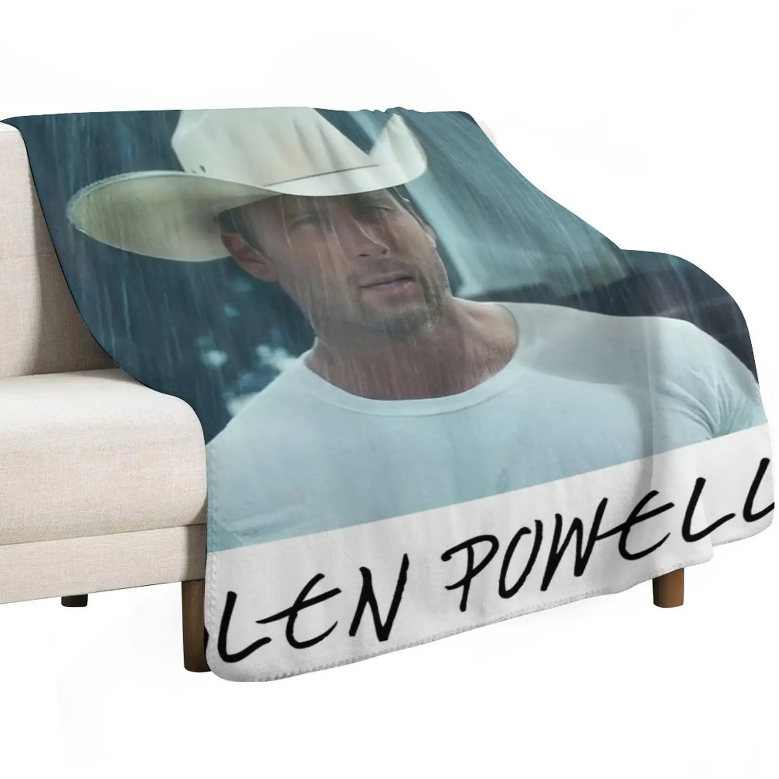 Glen Powell Throw Blanket Plaid funny gift Sofa Throw cosplay anime anime Blankets For Baby Blankets