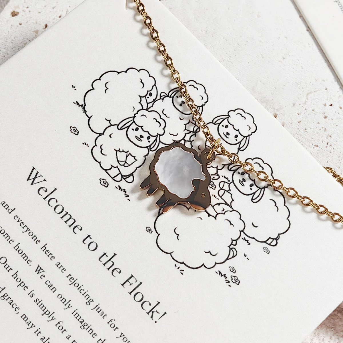 Rejoice! For I Have Found My Lost Sheep, a Cute Stainless Steel Shell Necklace for Women, a Fashionable Accessory and a Daily Gift.