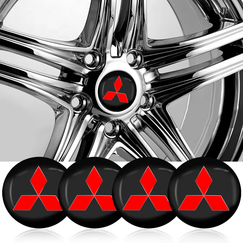 Tapacubos, Tapas Centrales para Ruedas de Coche, Emblemas Metálicos para Mitsubishi Outlander, Triton L200, ASX, Mirage, Pajero, Eclipse, Colt, EVO