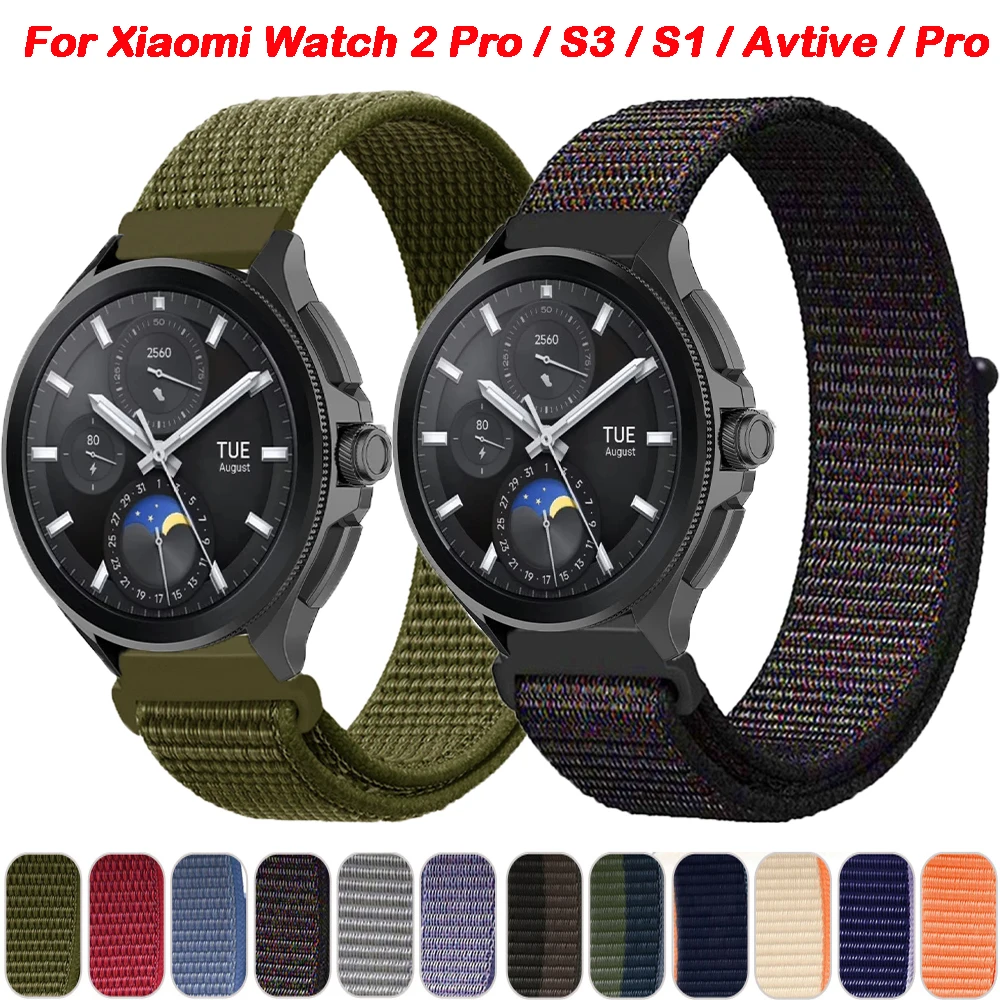 22mm Nylon Armband für Xiaomi Mi Uhr 2 Pro Sport Uhren armband für Xiaomi Uhr S1 Active Pro S3 S2 Farbe Sport Correa