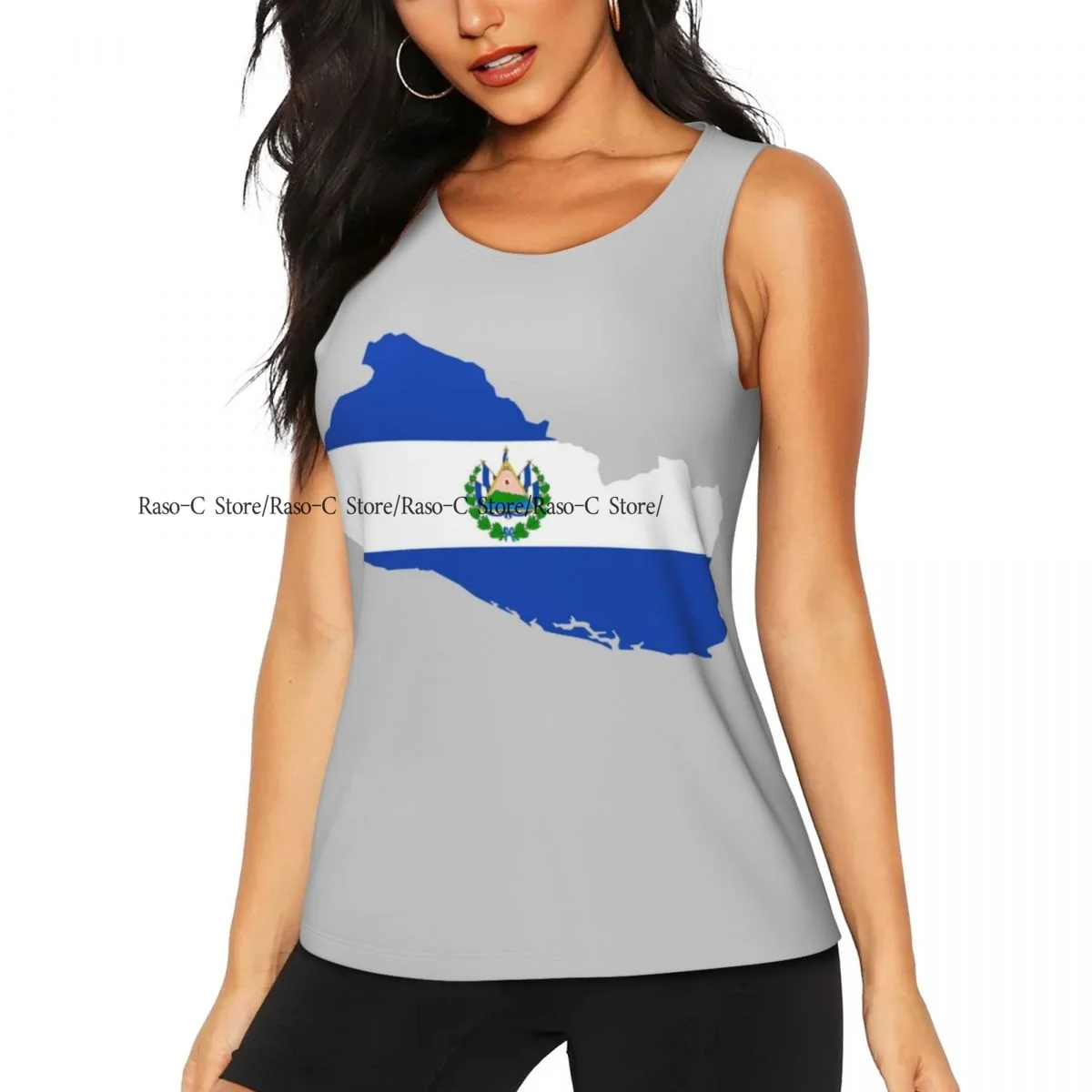 Women's Workout Tank Tops Quick Dry Sleeveless Running Athletic Shirts El Salvador Country Flag Gym Yoga Tops