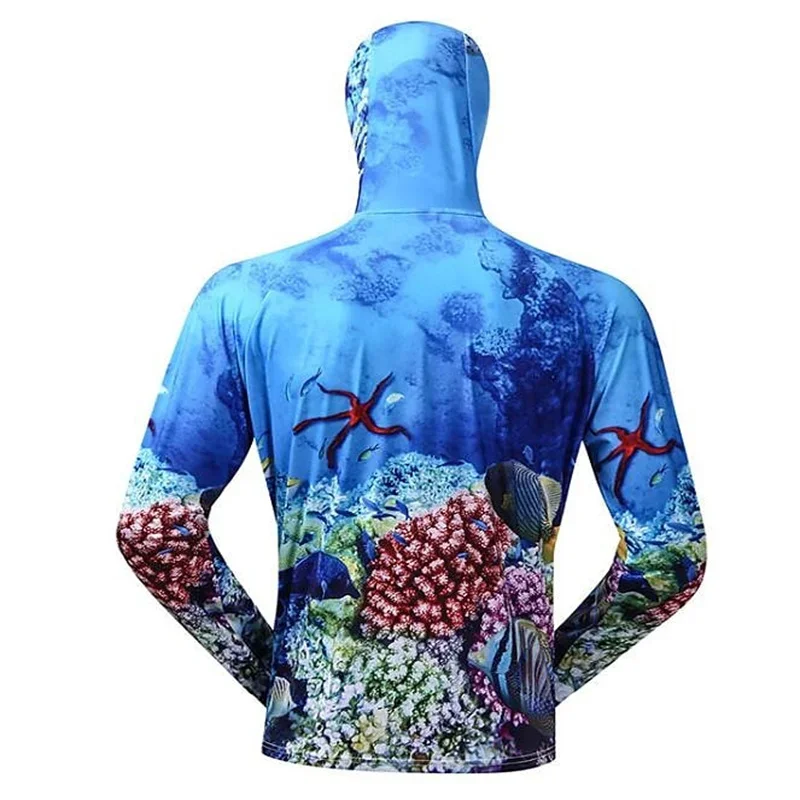 New Quick Dry Ventilation Hoodie Men's Outdoors Jerseys Anti-UV With Zipper Fishing Clothing Sublimation Printing Fishing Shirts