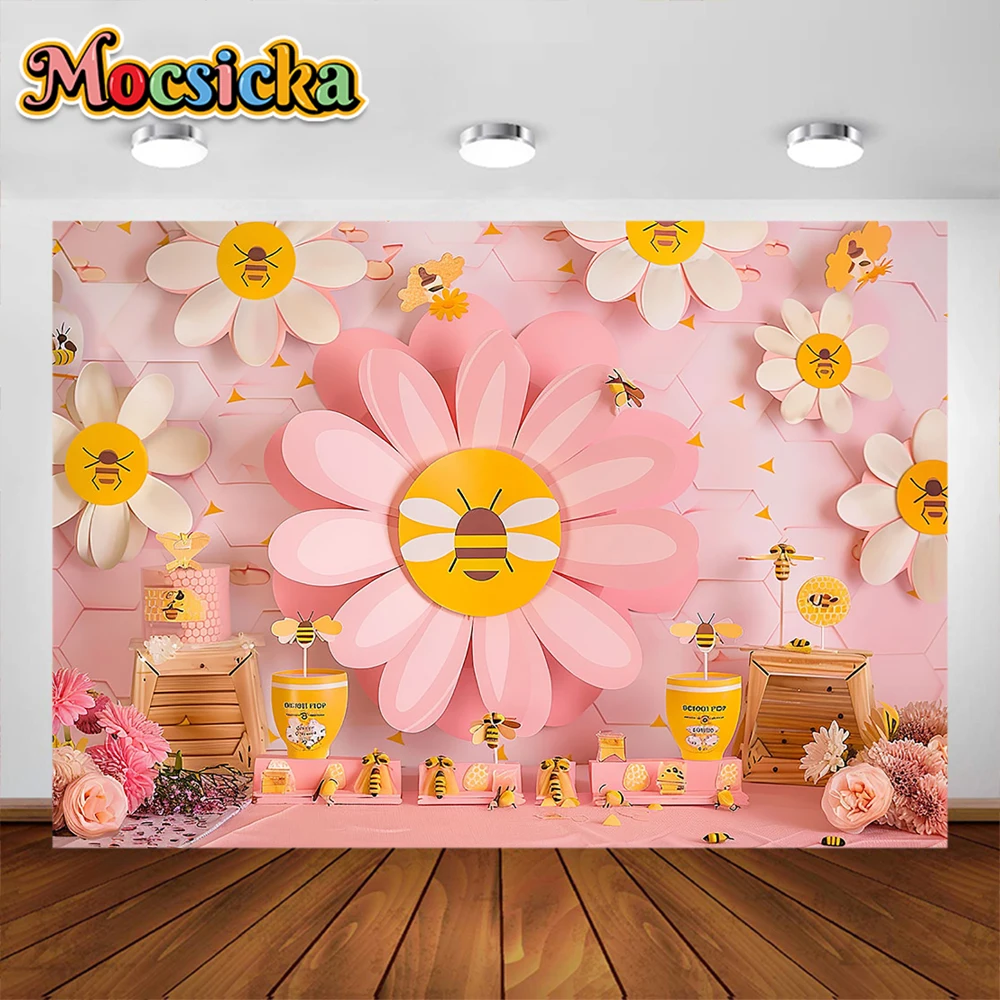 Niedliche Gänseblümchen Hintergrund Baby 1. Geburtstags feier Dekoration liefert Kuchen Crush Baby Dusche Hintergrund liefert Fotografie Studio