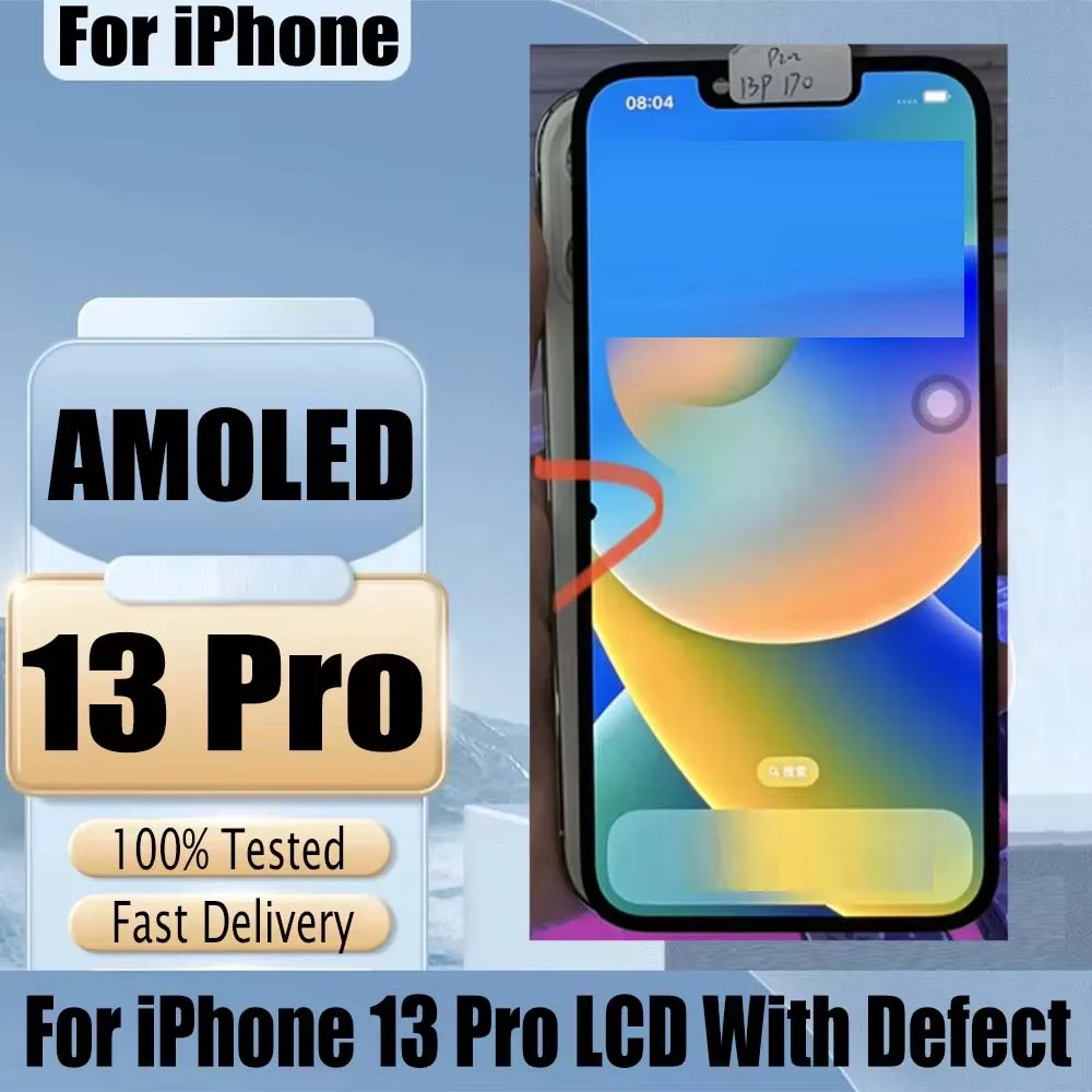Высококачественный дисплейный модуль (LCD) с тачскрином для iPhone 13 Pro A2638 A2483 A2636 A2639 с дефектом