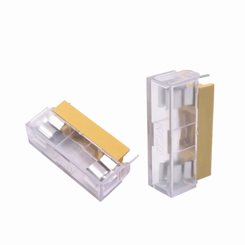 10pcs/lot 5*20mm 5x20mm Fuse Holder with Transparent Cover Insurance Tube Socket Fuse Holder Fuse Holders 5X20 Fuee