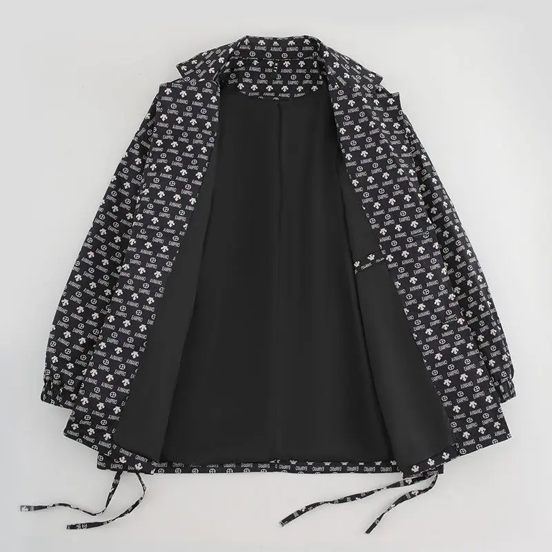 بدلة رجالية غير رسمية بقصة ضيقة من Faionable Jaet ربيع الخريف مطبوعة فضفاضة كورية Sle Ele قماش بوليستر عالي الجودة