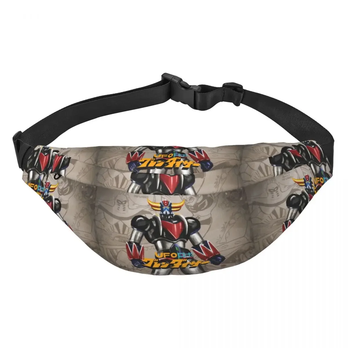 Goldorak Grendizer Fanny Pack Women Men Anime UFO Robot Goldrake Sling Crossbody Waist Bag for Traveling Phone Money Pouch