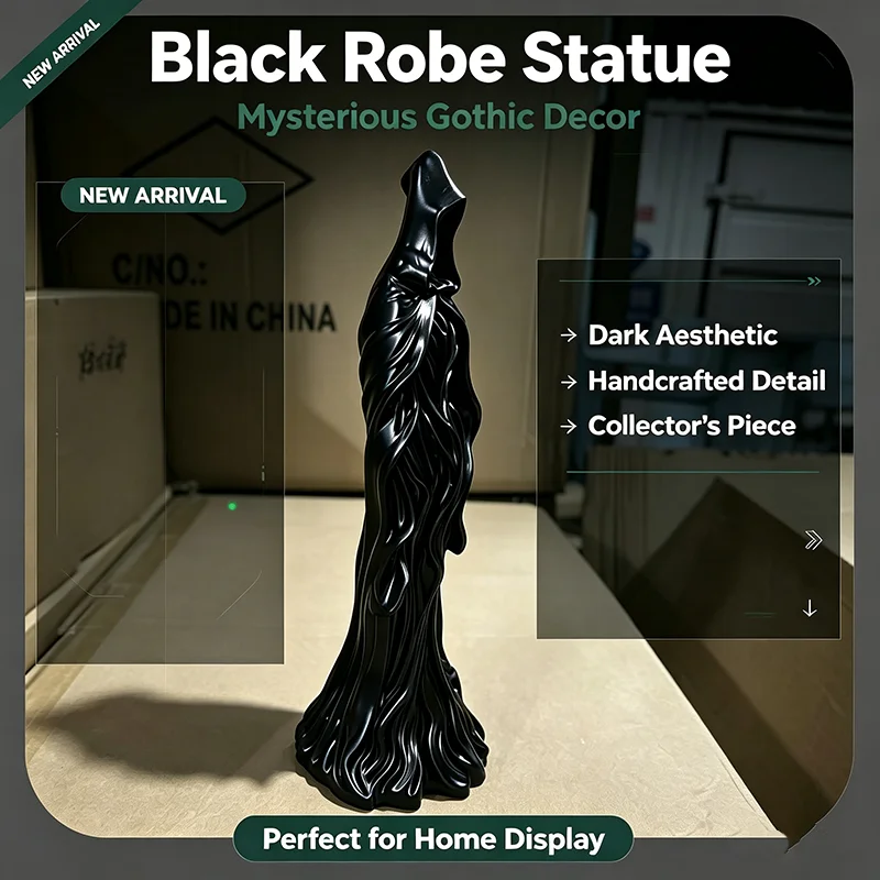Faceless Grim Reaper Resin Statue, Mysterious Hooded Ghost Sculpture, Gothic Home Desktop Ornament Halloween Decor Figurine Gift