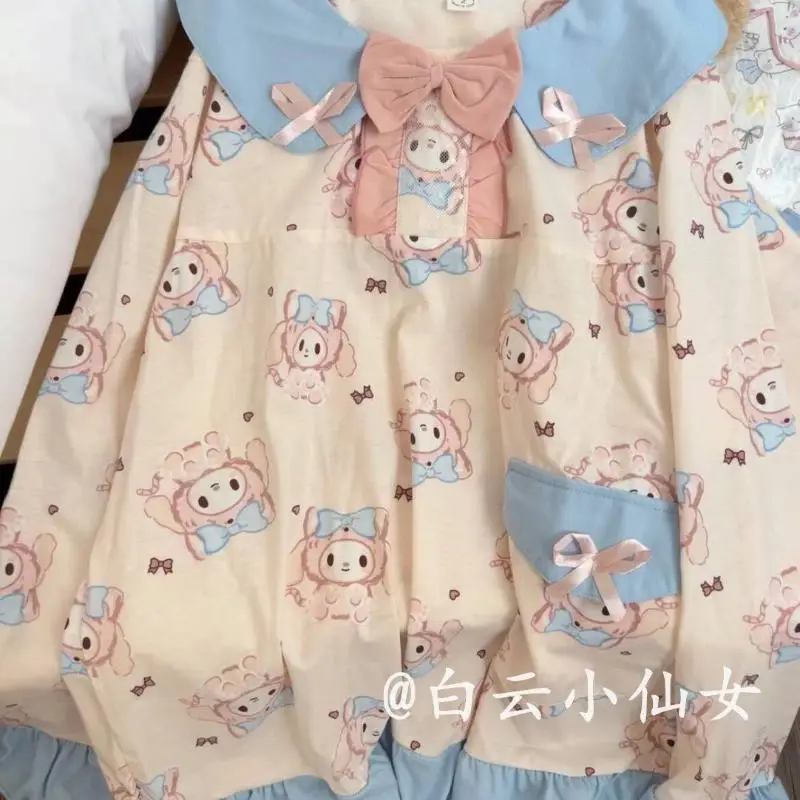 

Пижамы My Melody Kawaii Sanrio, пижамный комплект для девочек, весенне-осенний комплект высокого качества с длинными рукавами, студенческая домашняя одежда для общежития