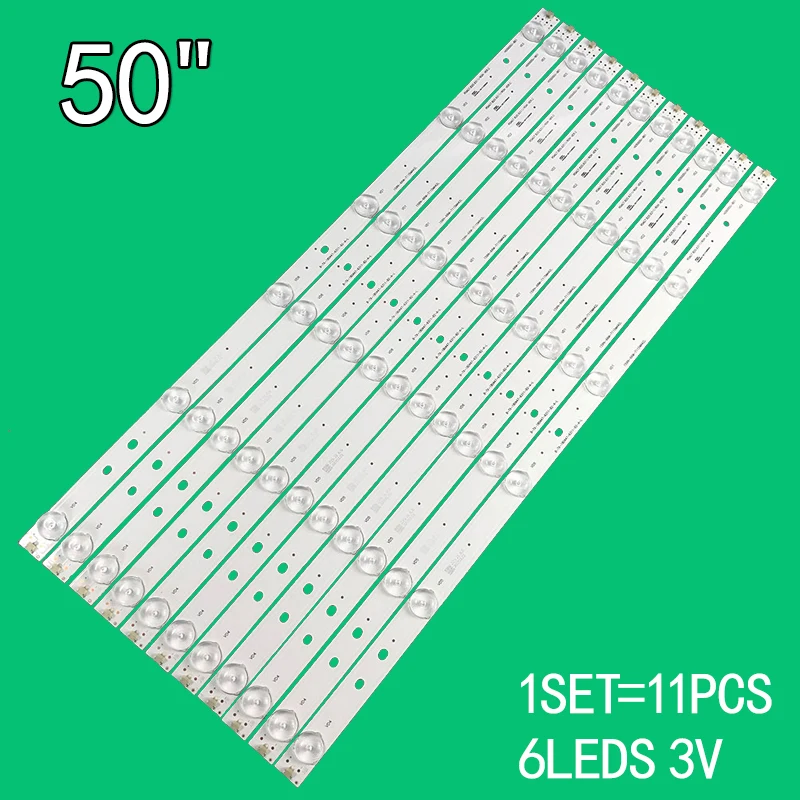 11PCS LED backlight bar, suitable for Hisense 50 inch LED 50K5100U, LED 50EC520UA 50H7C LED 50K3200U 50K560U4 LED 50K5500US LED