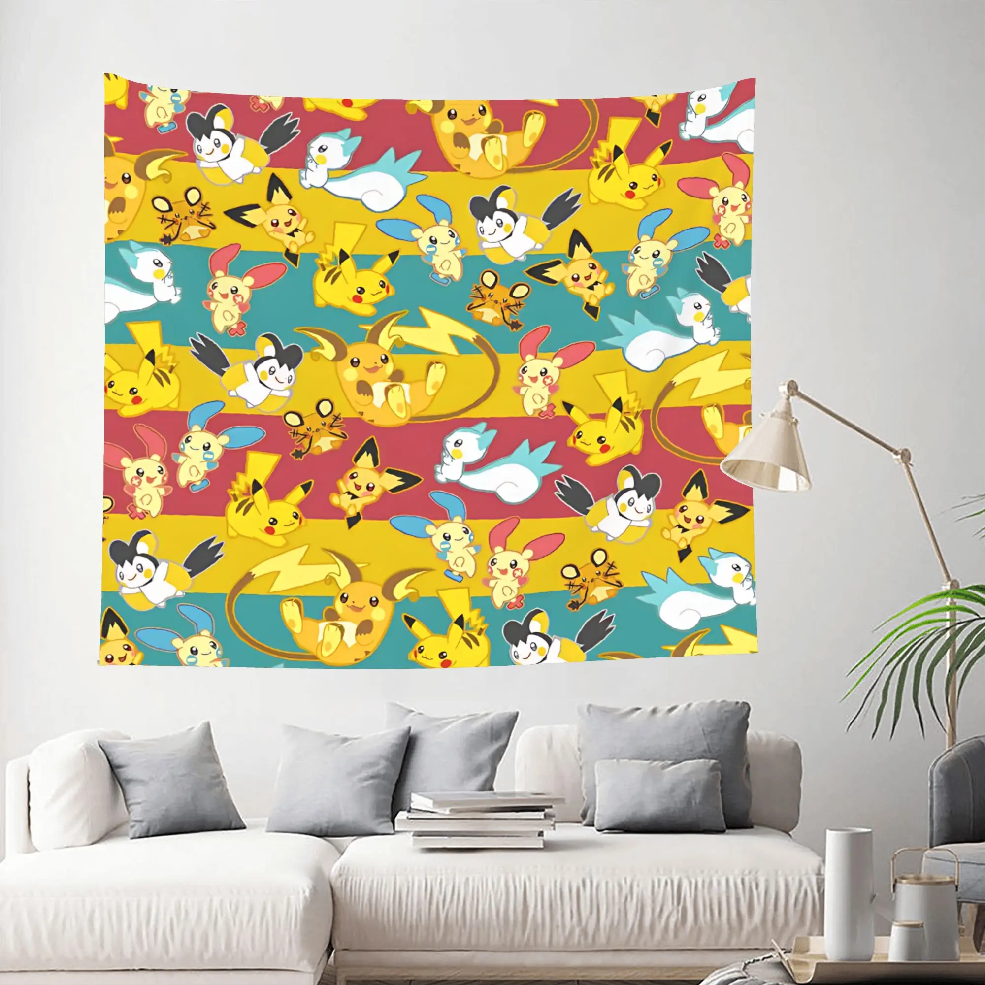 Customized Pokemon Pikachu cutecore Tapestry Bedroom Decoration  Wall Hanging Blanket Tapestry Cool Stuff For Room