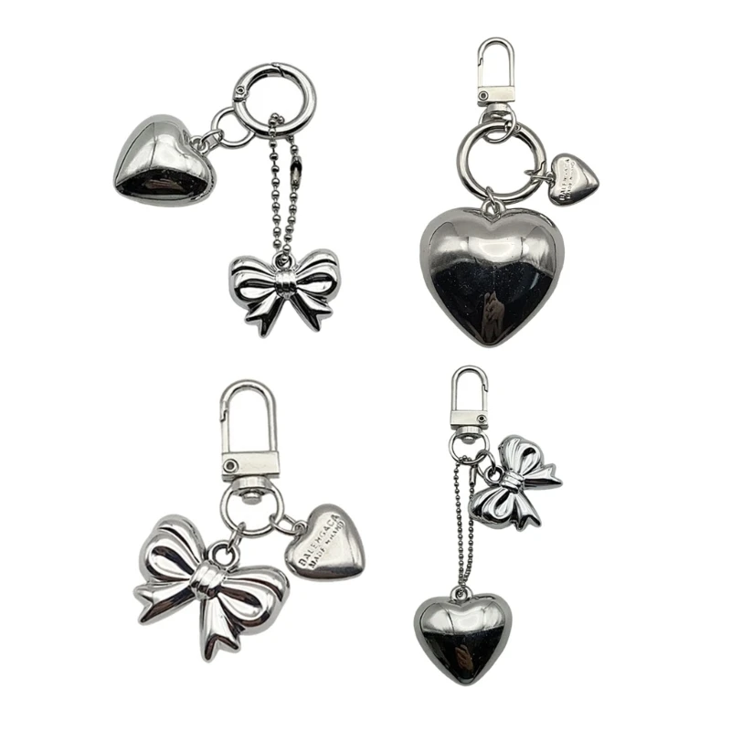 Alloy Heart Keychain Charm Pendant Versatile Use for Stylish Key Management