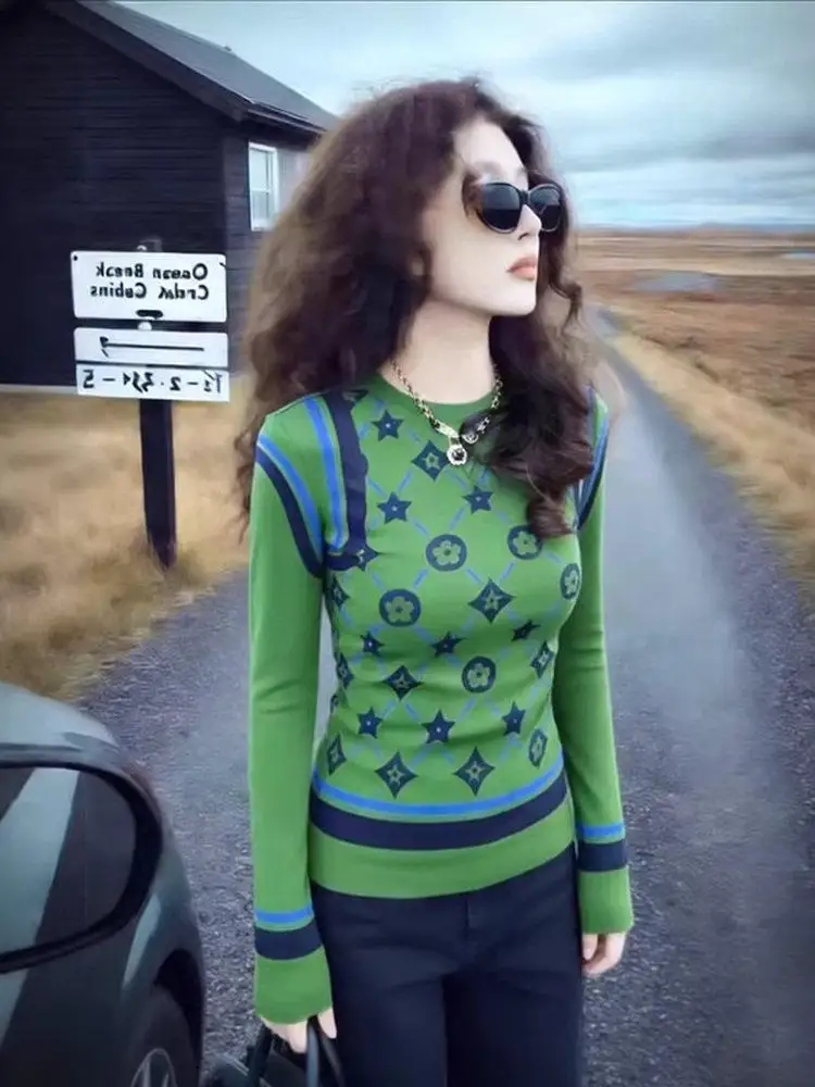 

Faionable round Ne Long Sve T-irt Women's Spring Autumn Slimming Top Quali Cotton Print Casual Comfortable Fit