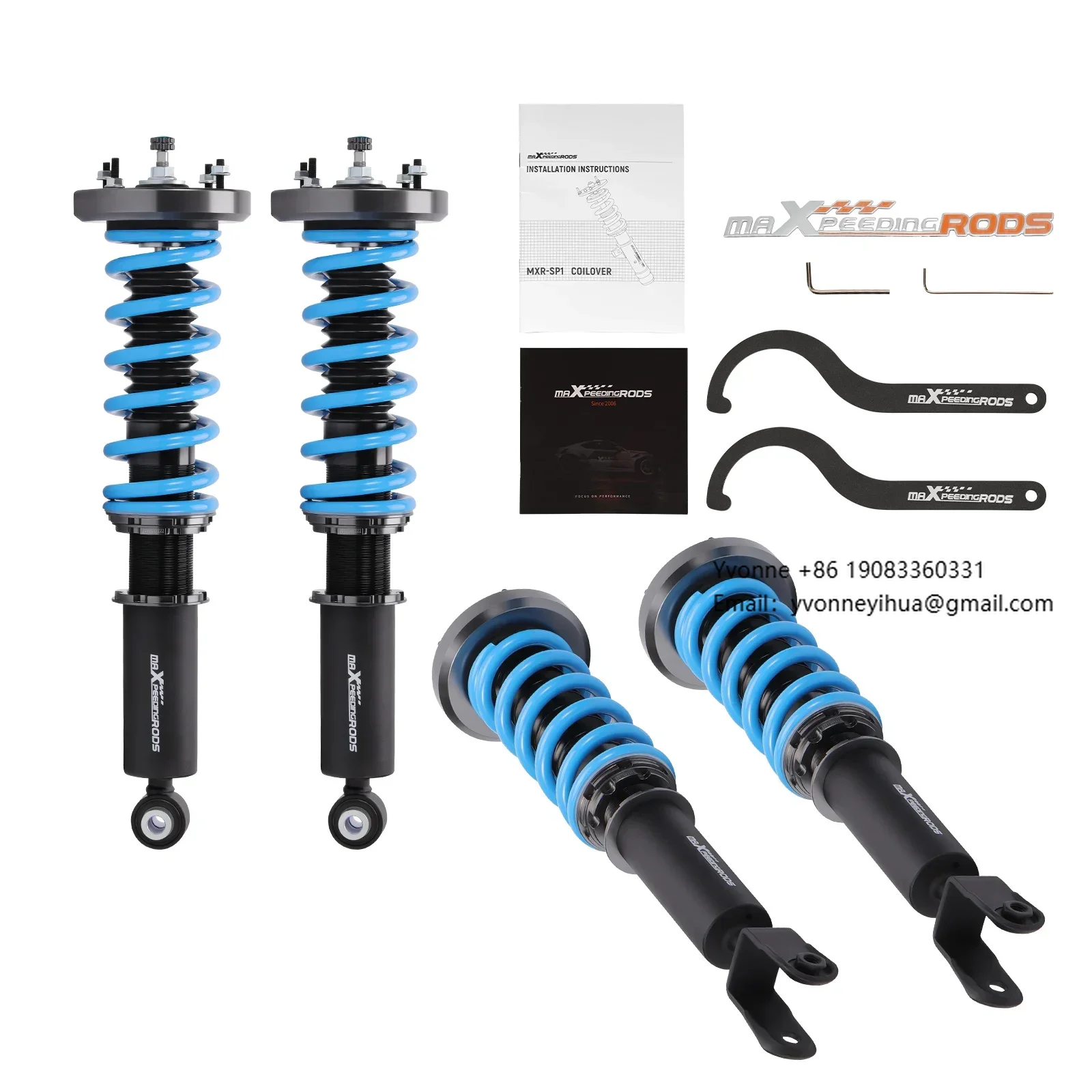 

MaXpeedingrods Air Suspension to Coil Spring Conversion Kit Coilover for Jaguar XJ XJR XJ8 X358 X350 2003-2009