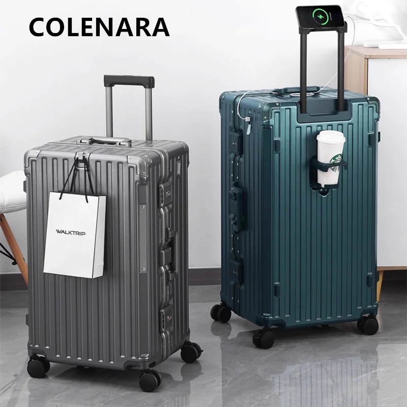 COLENARA valise de haute qualité cadre en aluminium boîte d'embarquement boîtier de chariot de grande capacité 20 "24" 26 "28" 30 "32 pouces bagage roulant