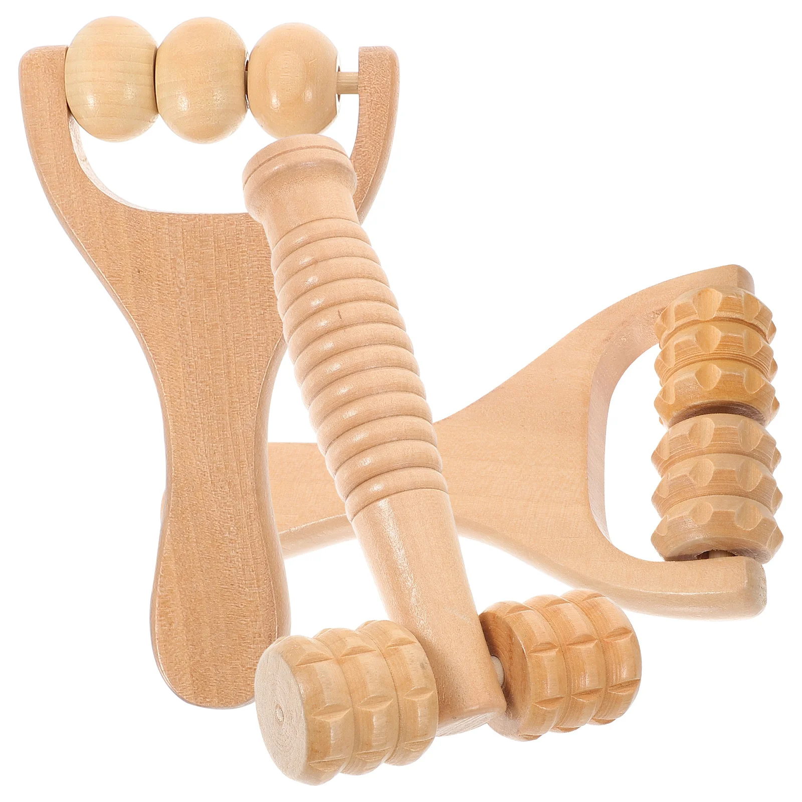 3 Pcs Massage Tools Neck Massager Daily Use Foot Wood Back Rollers Small Acupoint Wooden Balls Child Stick