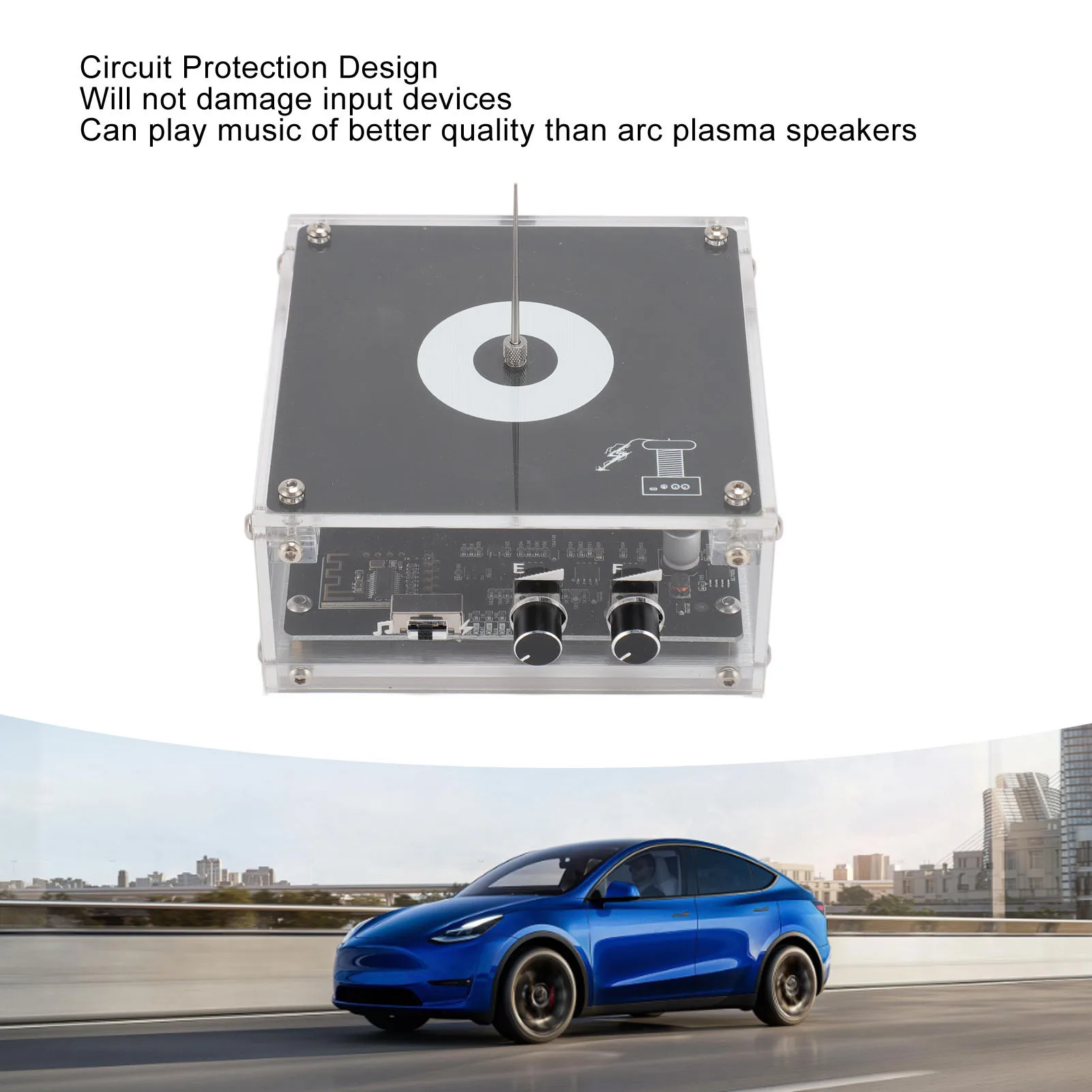 

Музыкальная катушка Bluetooth, сенсорный дуговой динамик, беспроводная передача, эксперимент, настольная игрушка, черный цвет