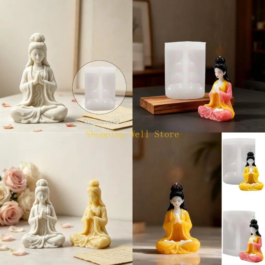 KX4B Buddhist Statue Silicone Molds for Handmade Soap Making and Epoxy Resin