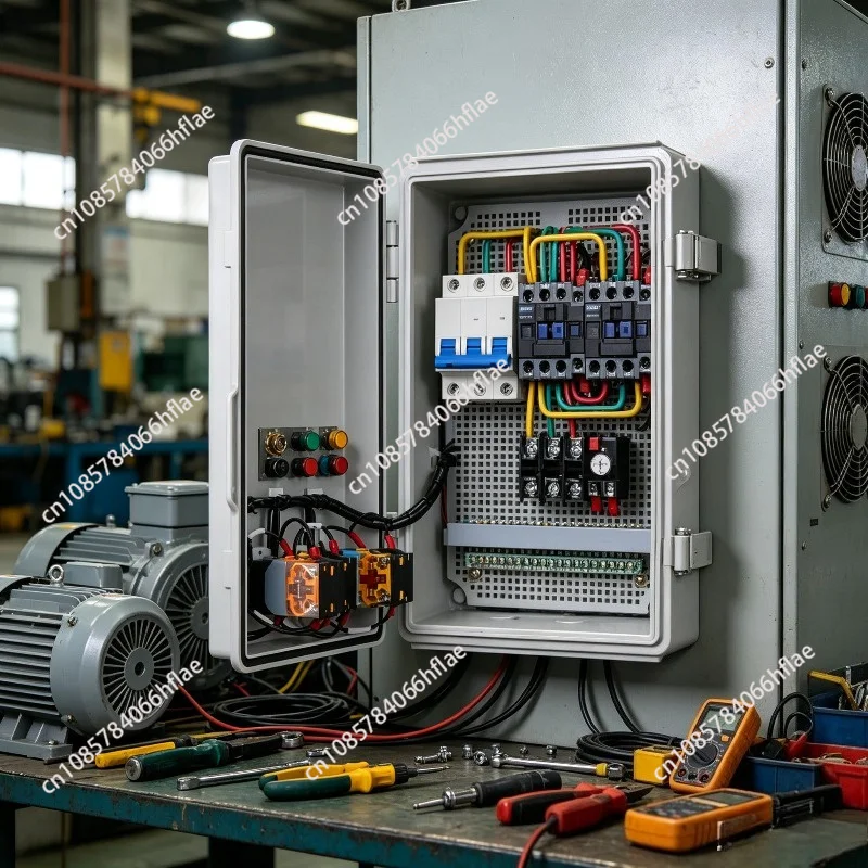 380V Three Phase Motor Forward Reverse Control Box, Remote Control Limit Switch Fan Power Distribution Box