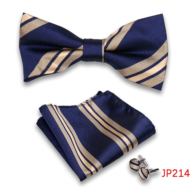 Klassische Herren Fliege Taschentuch Manschettenknöpfe Set Jacquard Fliege für Mann Hochzeit Business Schmetterling Knoten Geschenk Mann Zubehör – Detail 16