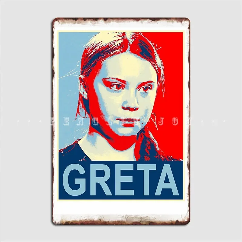 Greta Thunberg Environmental Activist Poster Metal Plaque Cinema Living Room Mural Funny Plaques Tin Sign Posters