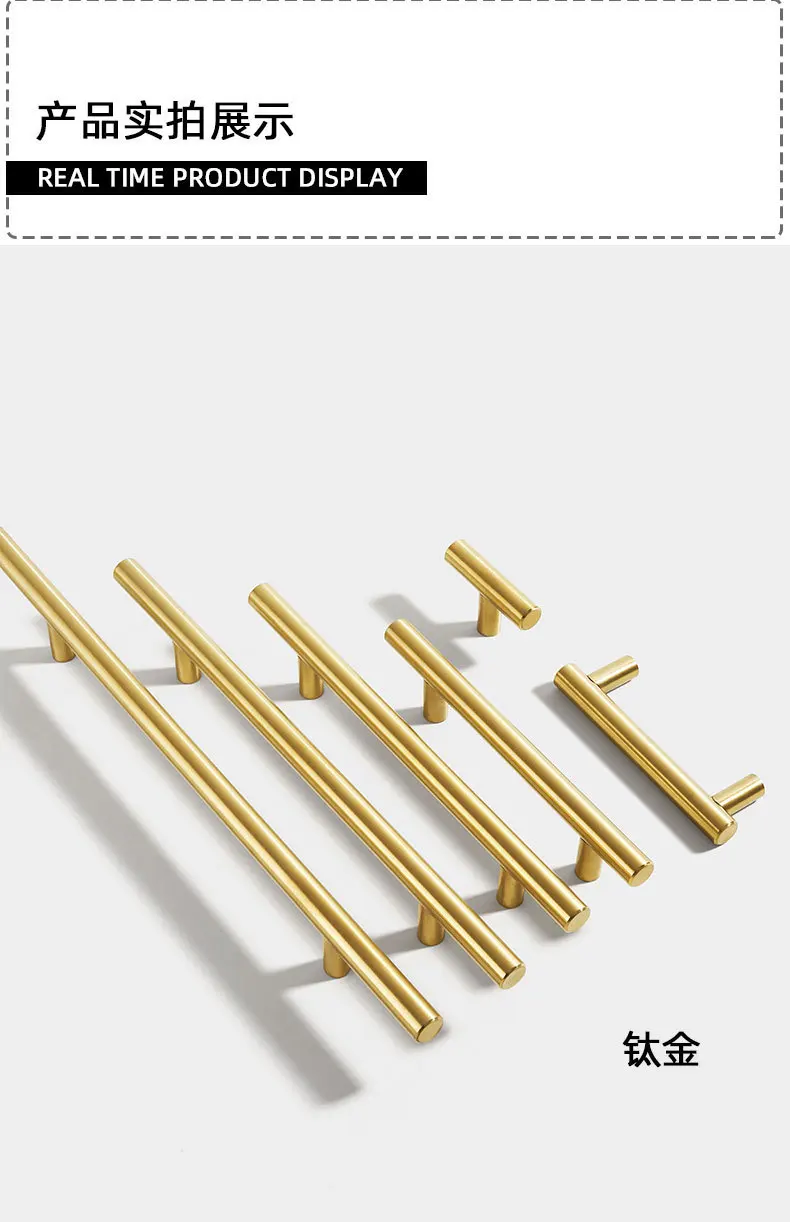 

Cupboard Cabinet Hardware Gold Brushed Zinc Alloy Kitchen Drawer Handle Closet Dresser Knob Pull Handles for Cabinet And Drawers