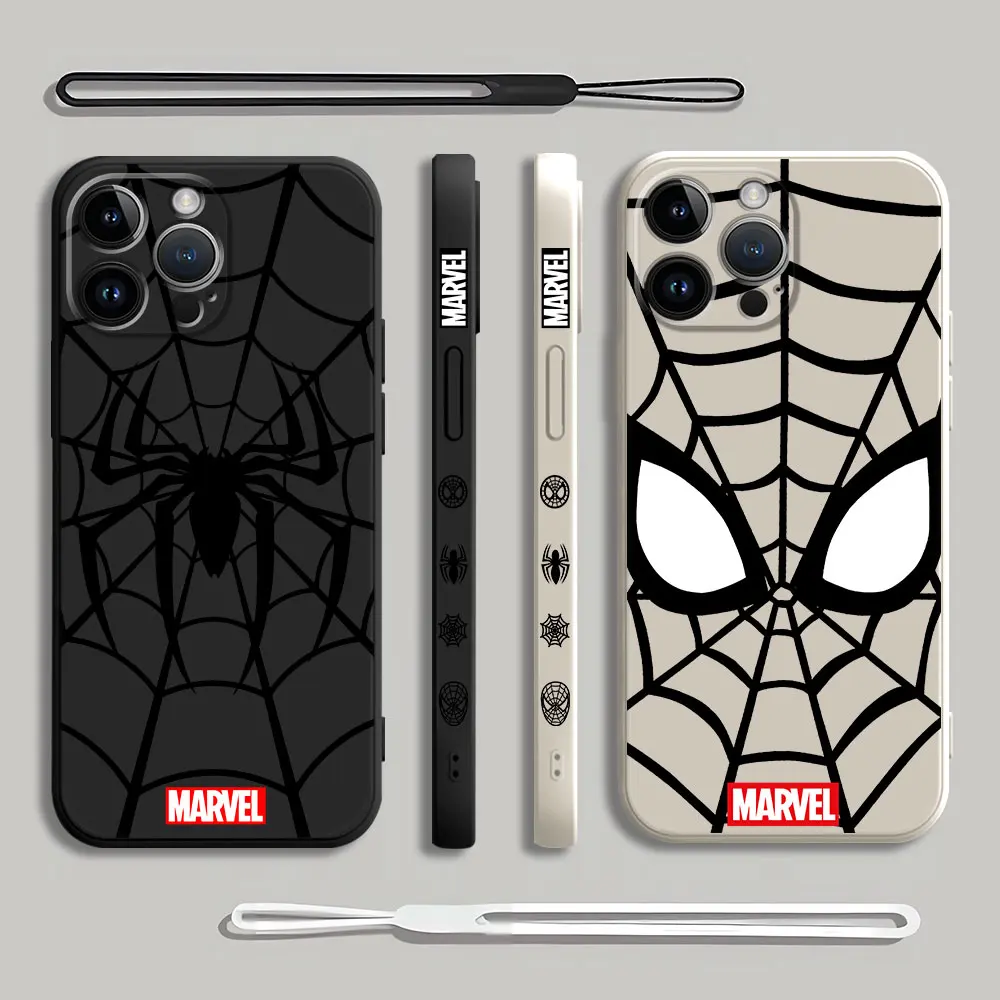 Spider Man Marvel Case for Samsung Galaxy A20s A02s A20 A03 A10 A04 A31 A30 A02 A10s A04s A50 A05S A70 Square Liquid Cover