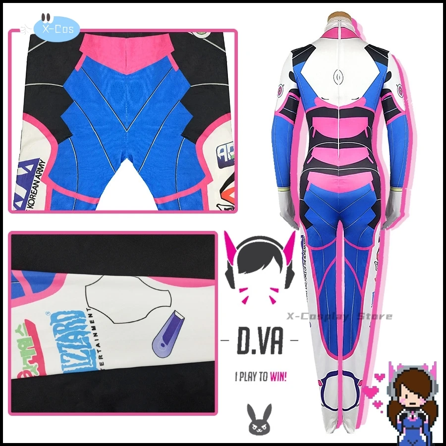 Anime Woman Jumpsuit Tights Dva Cosplay Costume Game Zentai Wig Cosplay Props Headphone Suit D.Va Cos Party Halloween Costumes