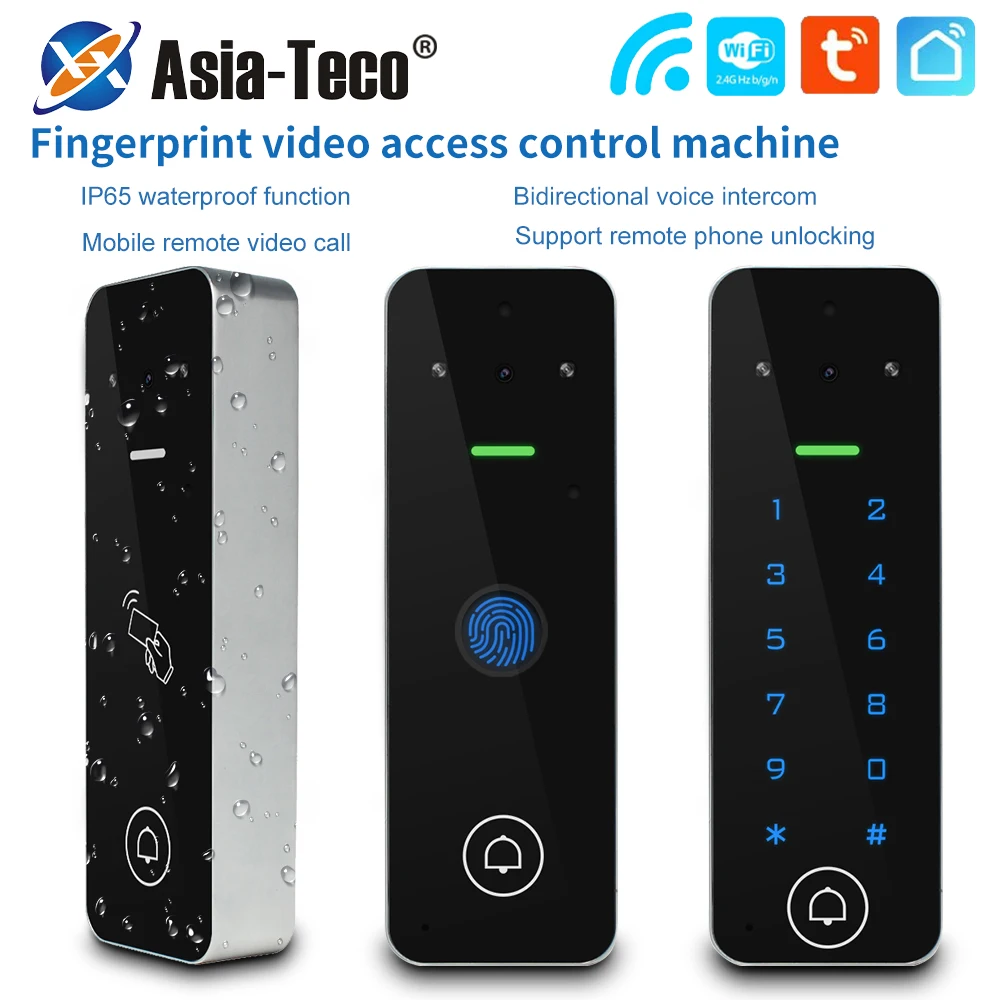 

Tuya WiFi Video Intercom Access Control Keypad Visual Doorbell Smart RFID Fingerprint Intercom System Outdoor Metal Vcontrol