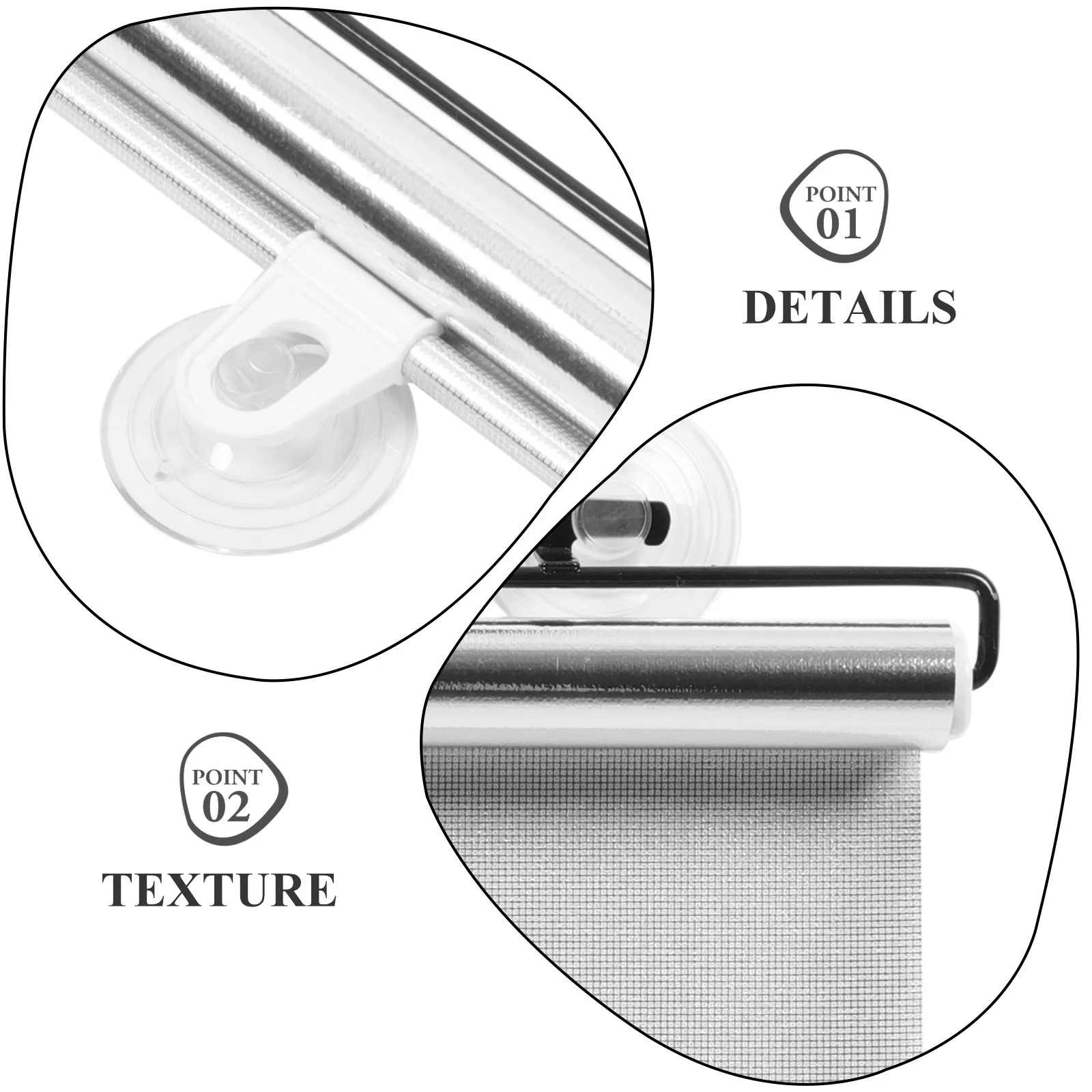 Window Shade Suction Cup Reusable Nail-Free Window Curtain Blackout Sun Block for Bedroom Kitchen Balcony Privacy Privacy Screen view 6