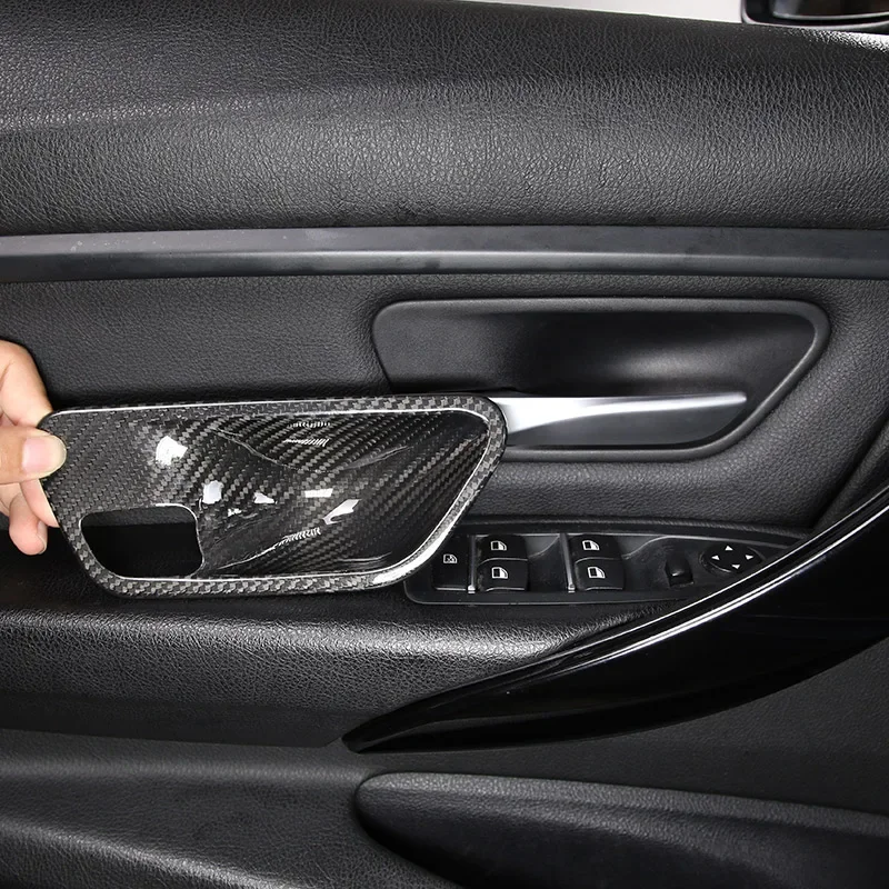 

Real Carbon Fiber For BMW 3 4 Series 3GT F34 F30 F36 M3 F80 F82 F83 2013-2019 Car Door Inner Door Bowl Cover Sticker Accessories