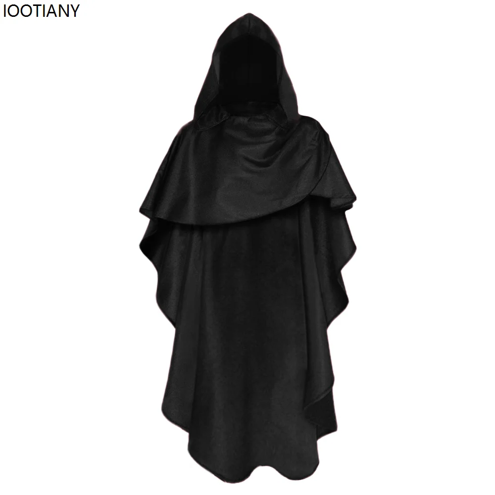 КосплейСредневековый рыцарь крестоносцев Косплей Плащ для взрослых Монах накидка с капюшоном Готический унисекс Платье волшебника Карнавальная вечеринка Необычные